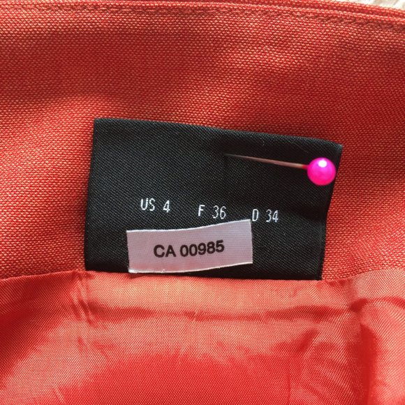 Akris wool orange light weighted skirt size 4 - Picture 6 of 9
